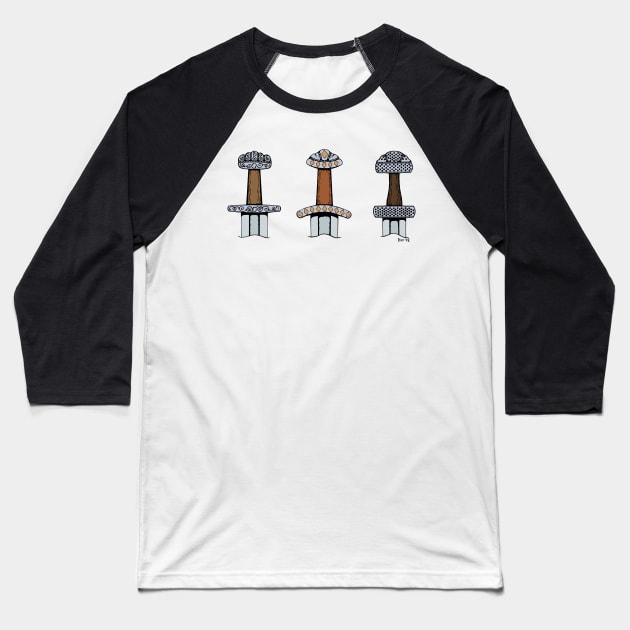 Three Viking Sword Hilts Baseball T-Shirt by AzureLionProductions